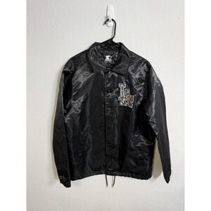 Starter Black Label Jacket Size M LA Dodgers Animal Print Script Satin Black